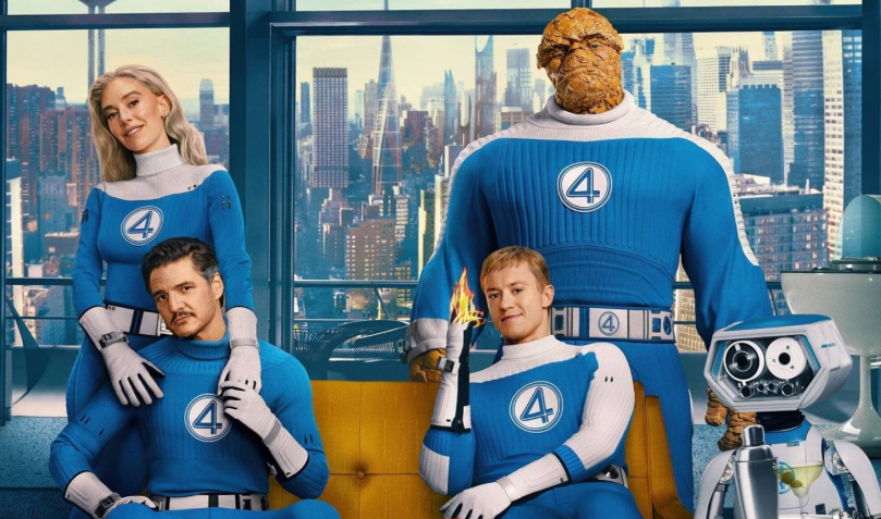 Vanessa Kirby, Pedro Pascal, Ebon Moss-Bachrach e Joseph Quinn formam a nova versão do "Quarteto Fantástico" • Reprodução/Marvel Studios