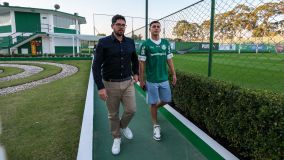 Apresentação de Ramón Sosa, novo atleta da SE Palmeiras, na Academia de Futebol, em São Paulo-SP