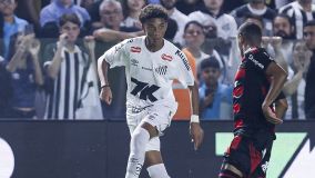 Robinho Jr durante Santos x Flamengo