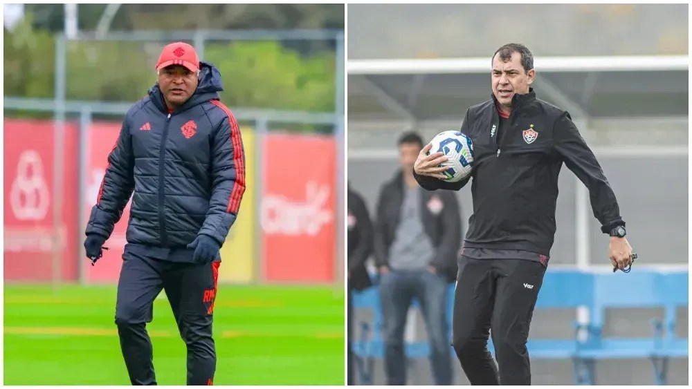 Roger Machado, técnico do Inter e Fácio Carille, técnico do Vitória