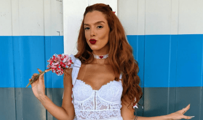 Mais um? Giovanna Lancellotti aparece vestida de noiva em gravação