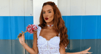 Mais um? Giovanna Lancellotti aparece vestida de noiva em gravação