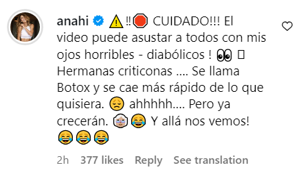 Anahí rebateu críticas em seu perfil no Instagram • Instagram/Anahi