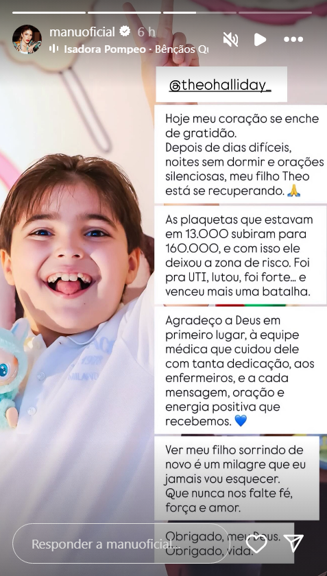 Comunicado de Manu Bahtidão em suas redes sociais • Instagram/Manu Bahtidão