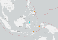 Terremoto de magnitude 6,2 atinge Sulawesi, na Indonésia, diz agência