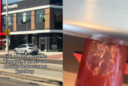 Vídeo: mulher encontra larvas em ketchup de McDonald's no Rio