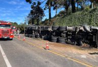 Pai e dois bebês morrem após caminhão tombar no RS