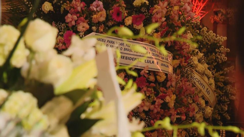 O presidente da República, Luiz Inácio Lula da Silva e a primeira-dama, Janja, enviaram coroa de flores ao velório de Preta Gil • Reprodução/CNN
