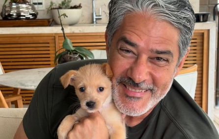 William Bonner com o cachorro Bruce William