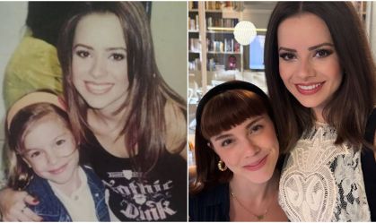 Alice Wegmann reproduz foto de infância com Sandy; veja