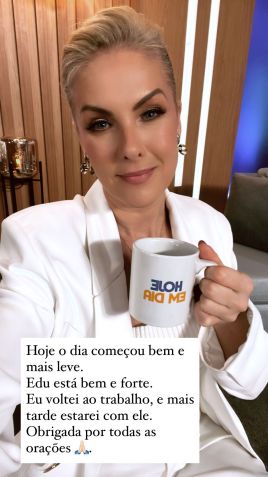 Ana Hickmann atualiza estado de saúde de Edu Guedes • Instagram/Ana Hickmann