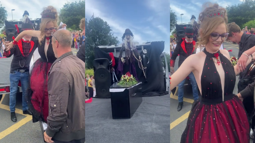 No Tiktok, o vídeo da chegada de Lilly-Lou no baile de formatura tem cerca de 2 milhões de visualizações