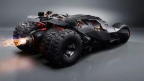 Réplica do Batmóvel comprada por Neymar por cerca de 1,5 milhão de dólares (aproximadamente R$ 8,3 milhões). O modelo, inspirado nos filmes do herói da DC Comics, foi criado pelo designer brasileiro Adhemar Cabral e levou três anos para ser finalizado
