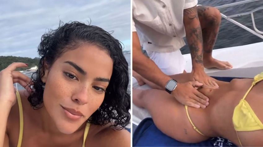 Bella Campos faz drenagem linfática em alto mar • Instagram/Bella Campos
