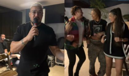 Ludmilla e Brunna fazem festinha em casa com "show particular" do Belo