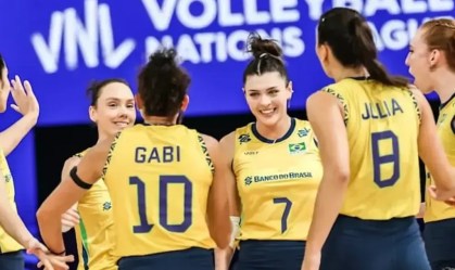 Brasil domina Alemanha e vai à semifinal da Liga das Nações de Vôlei