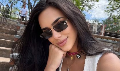 Bruna Biancardi chega de helicóptero com Mavie para gravar novo programa