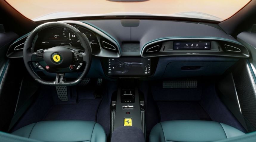 Interior Verde Bellagio da Ferrari Amalfi • Ferrari/Divulgação