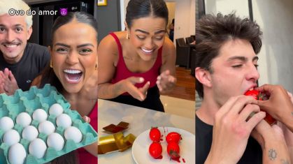 Pensando que iam comer um doce, eles mordiam um ovo cru envolvido em uma calda de caramelo tingida de vermelho, ficando semelhantes aos famosos morangos