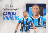 Grêmio anuncia a contração do atacante Carlos Vinícius; veja vídeo