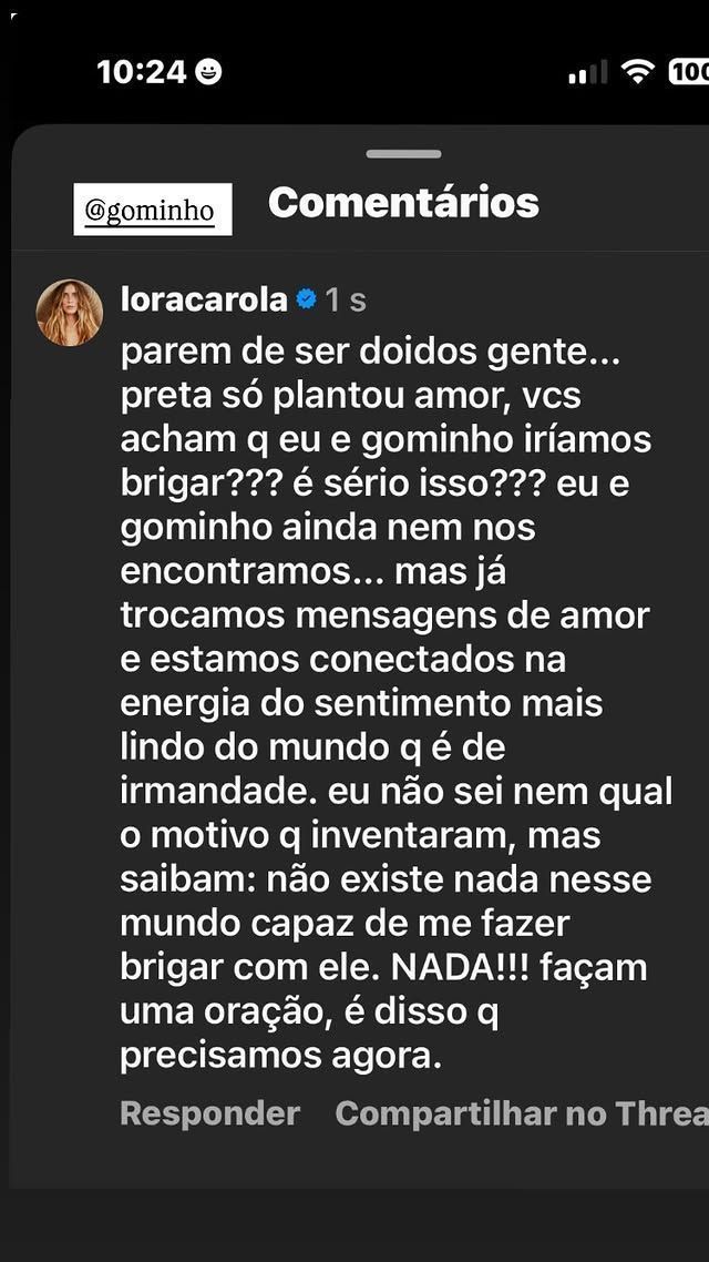 Carolina Dieckmann falou sobre Gominho • Reprodução/Instagram
