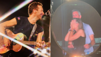 Após polêmica, Chris Martin avisa público antes de "kiss cam" em show