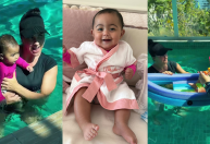 Filha de Graciele Lacerda e Zezé Di Camargo faz 1ª aula de natação; veja