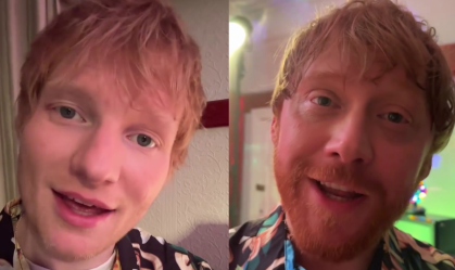 Ed Sheeran e Rupert Grint aparecem juntos e fãs reagem: "Confusão em dobro"
