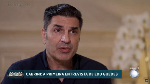 Edu Guedes deu entrevista ao Domingo Espetacular no domingo (20)