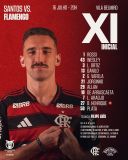 Escalação do Flamengo para o jogo contra o Santos