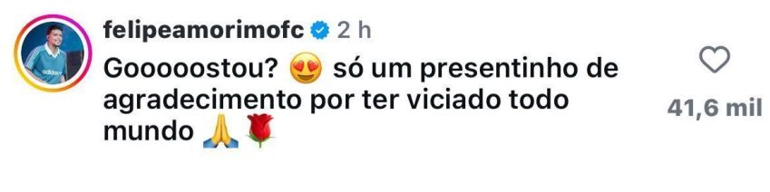 Felipe Amorim agradeceu ajuda da influenciadora na divulgação de seu hit • Reprodução/Instagram