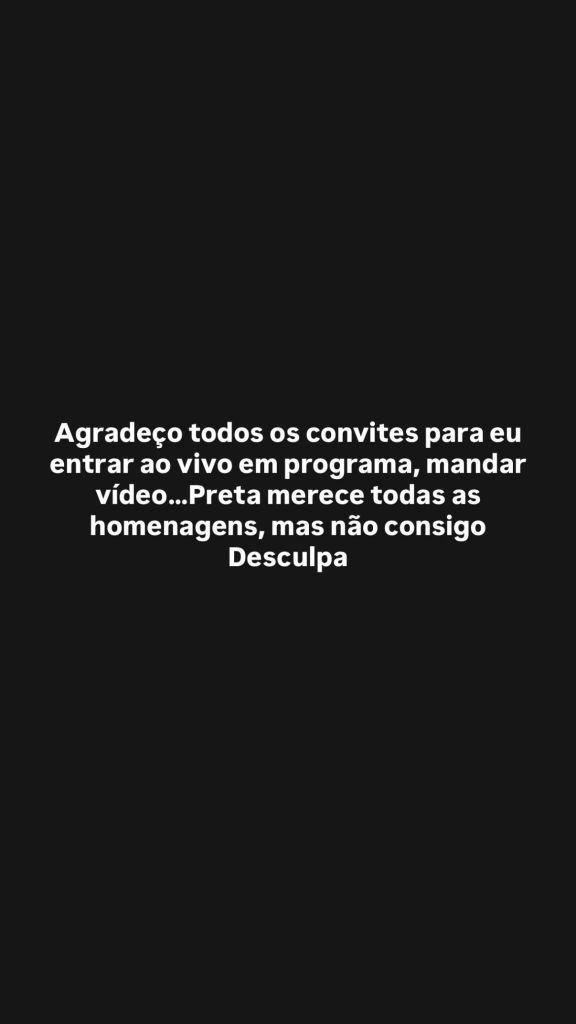 Fernanda Paes Leme afirmou que não dará entrevistas sobre a morte de Preta Gil