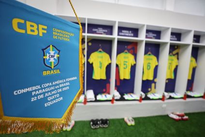 Flâmula do Brasil para o jogo contra o Paraguai pela Copa América Feminina