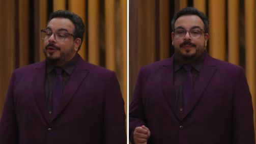 Freitas usa look monocromático para se vingar de Marco Aurélio