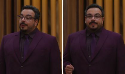 Freitas usa look monocromático para se vingar de Marco Aurélio