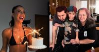 Gabriela Versiani mostra fotos de junho com Murilo Huff e o enteado Léo