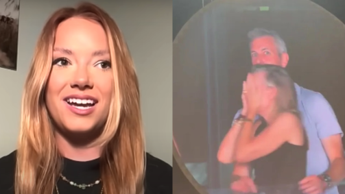 Grace contou que esperava que seu rosto aparecesse na brincadeira de "kiss cam", que foca em casais propondo que se beijem