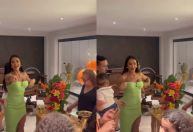 Gracyanne e Belo se reencontram em aniversário da mãe do cantor