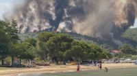 Vídeo: incêndio florestal assusta banhistas na Grécia