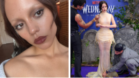 Jenna Ortega enfrenta "perrengue" com vestido em pré-estreia de "Wandinha"