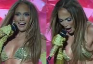 Jennifer Lopez perde saia durante show e reação surpreende; assista