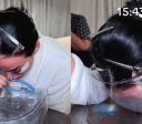Katy Perry entra em trend e coloca rosto no gelo: "Machuca meu cérebro"