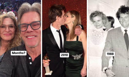 Kevin Bacon entra em trend e resgata fotos do início com Kyra Sedgwick