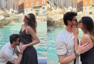 Klebber Toledo beija barriga de Camila Queiroz: "Primeira viagem a 3"