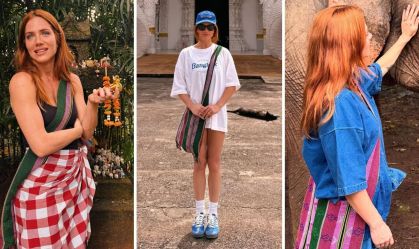 Jeans, xadrez e oversize: veja série de looks de Gio Ewbank na Tailândia