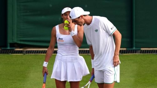Luisa Stefani e Joe Salisbury em Wimbledon