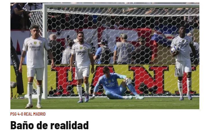 Manchete do Marca em goleada sofrida pelo Real Madrid no Mundial