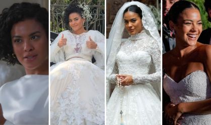 "Vale Tudo": veja todos os vestidos de Fátima na maratona de casamento