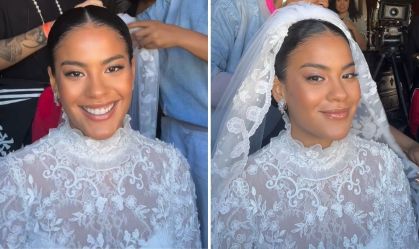 Bella Campos se diverte com casamento de Fátima e Afonso: "Casar por amor"