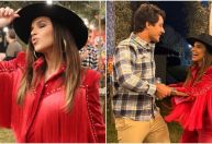 Mariana Rios exibe barriga de grávida em festa junina; veja